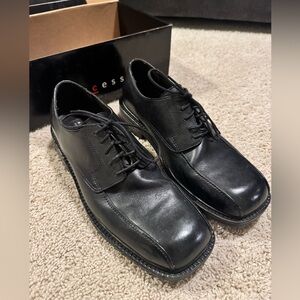Axcess Men's Black Leather Dress Shoes